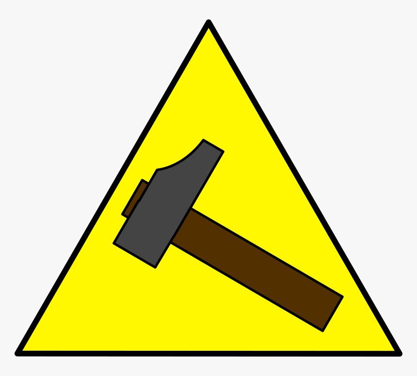 Free Vector Hammer Sign Clip Art - Triangle Meme Template, HD Png Download, Free Download