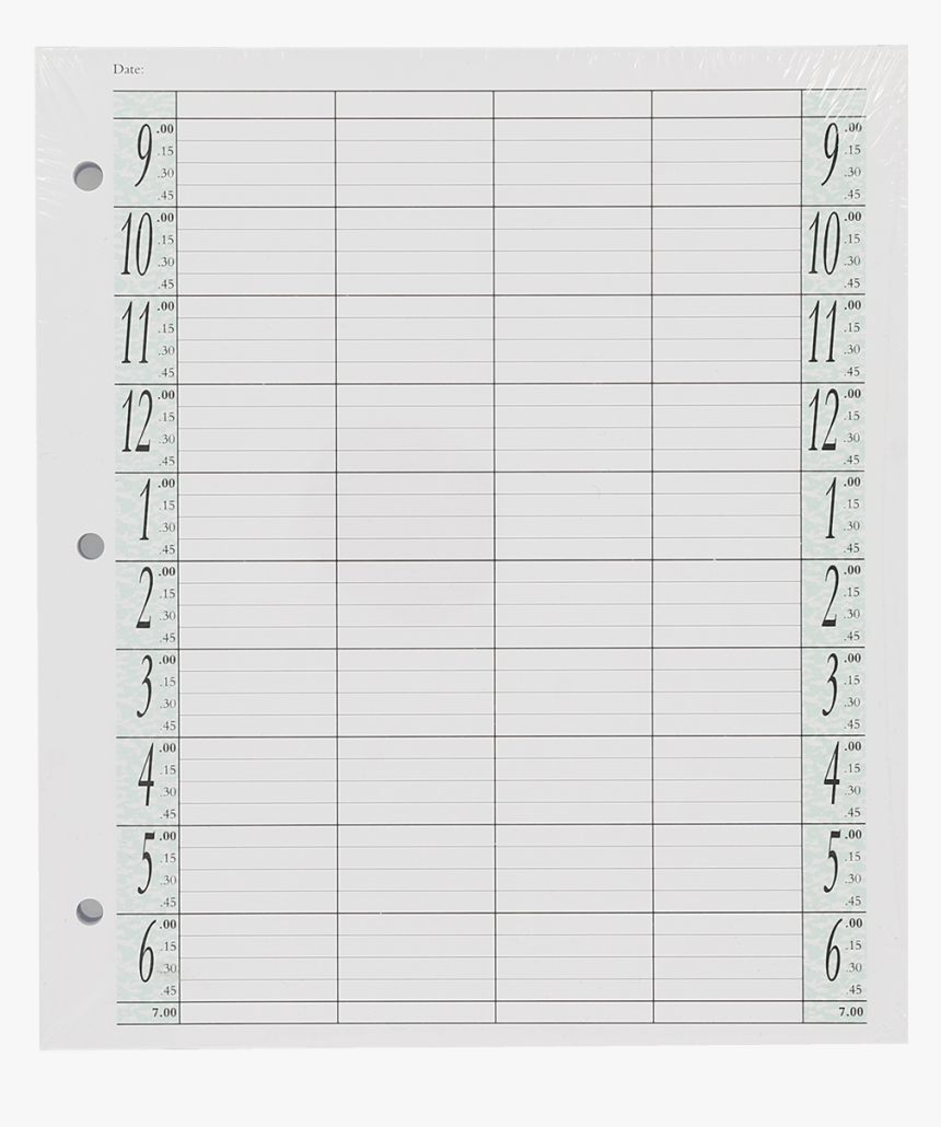 Agenda Salon Concepts Loose Leaf Refill 4 Coloumn 100 - Paper, HD Png Download, Free Download