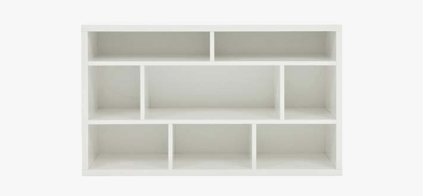 White Bookshelf With Multiple Sectioned Units - Png White Book Shelf, Transparent Png, Free Download
