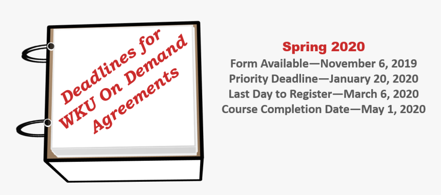 Deadlines For Wku On Demand Agreements Spring - Parallel, HD Png Download, Free Download