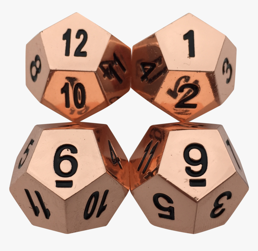 Skullsplitter 4 Pack Of D12-gunmetal Gold Color Metal - Dice Game, HD Png Download, Free Download