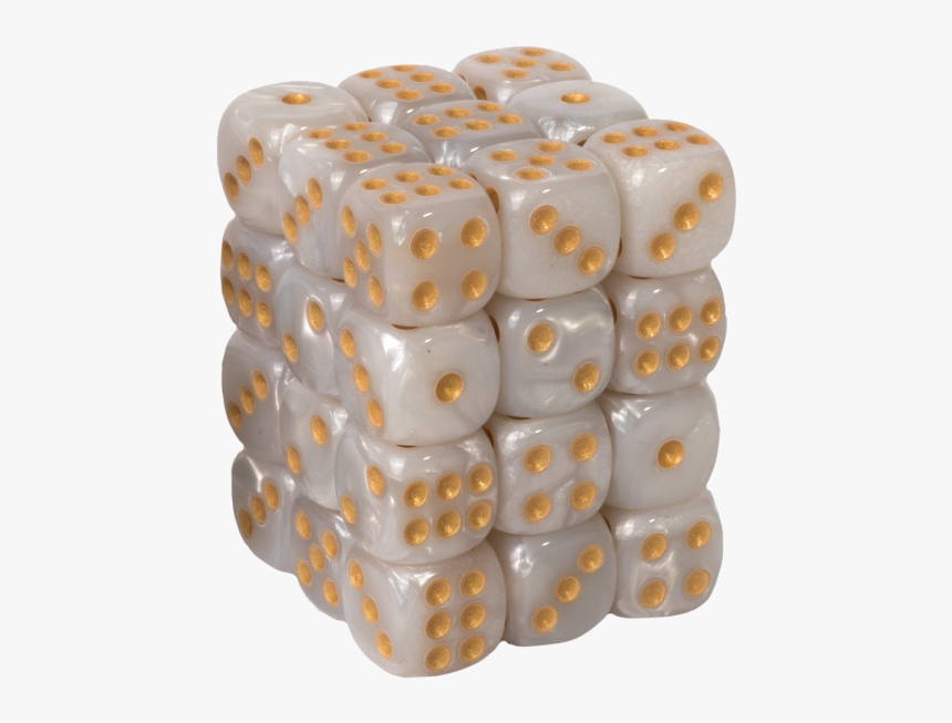 White And Gold Dice D6, HD Png Download, Free Download