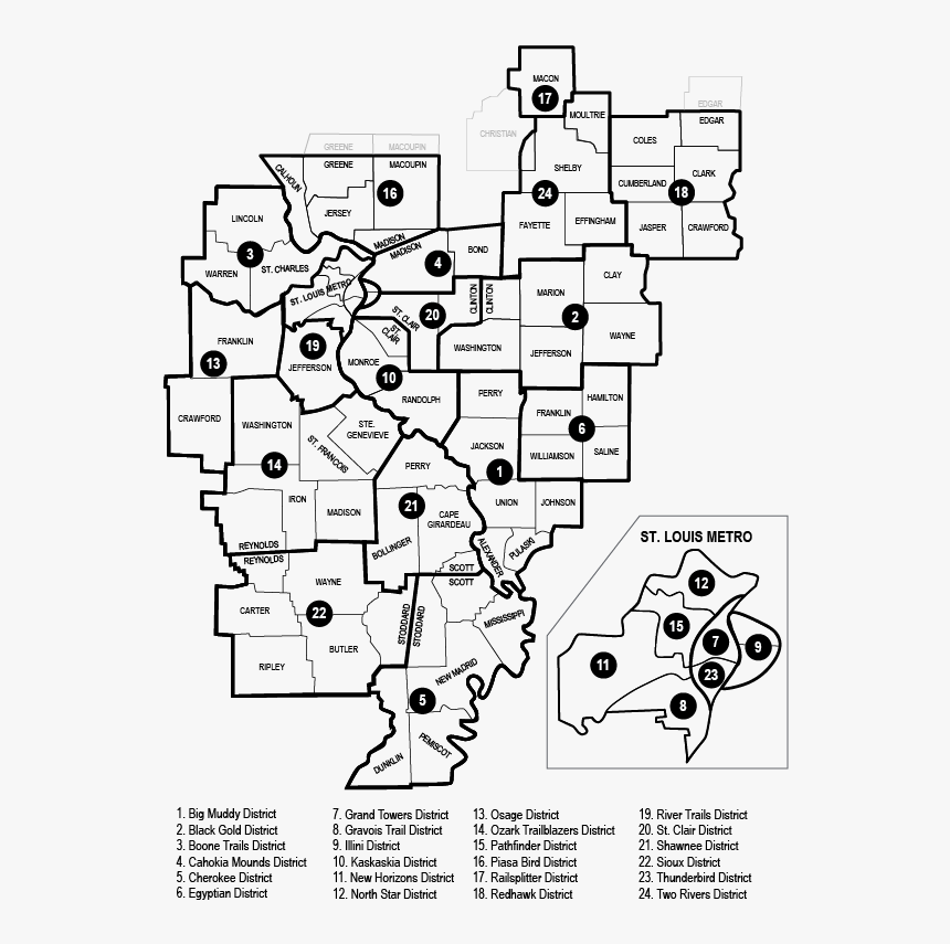 Greater St Louis Area Council Map, HD Png Download, Free Download