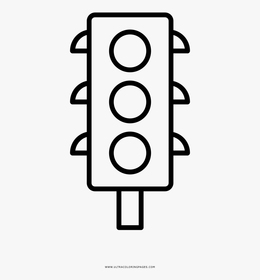Traffic Lamp Coloring Page - Semaforo Para Para Colorear, HD Png Download, Free Download