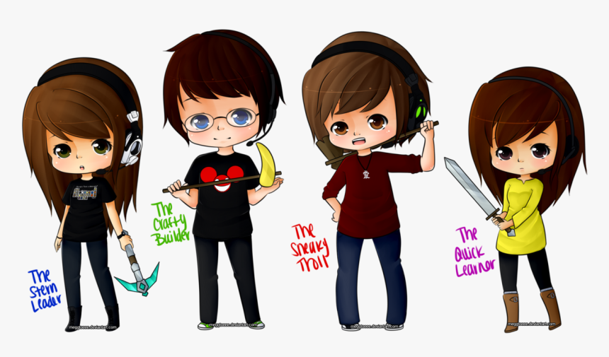 Gamer Girl Minecraft Skin - Minecraft Drawing Of Players, HD Png Download, Free Download