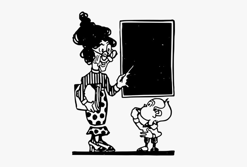 Teacher And Child - Teacher Feelings Clipart Black And White, HD Png Download, Free Download