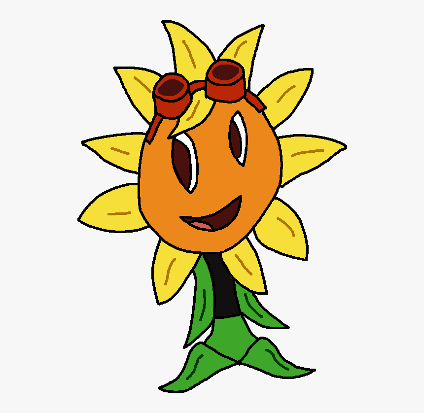 Sunflower From Plants Vs - Drawing, HD Png Download, Free Download