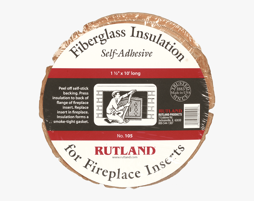 105 Rutland Fiberglass Insulation For Fireplace Inserts - Label, HD Png Download, Free Download