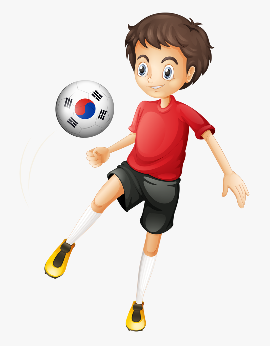Picture Stock Karate Clipart Kick Like Girl - Boy Playing Football Clipart, HD Png Download, Free Download