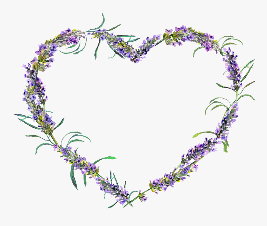 Transparent Lavender Wreath Clipart - Lavender Flower In Heart Shape, HD Png Download, Free Download