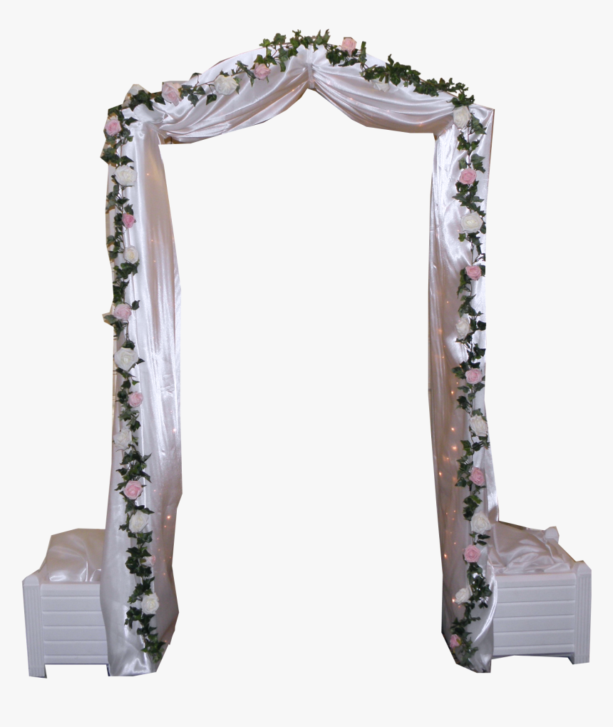 White Wedding Arch Hire With Flowers - Wedding Arch Transparent Background, HD Png Download, Free Download