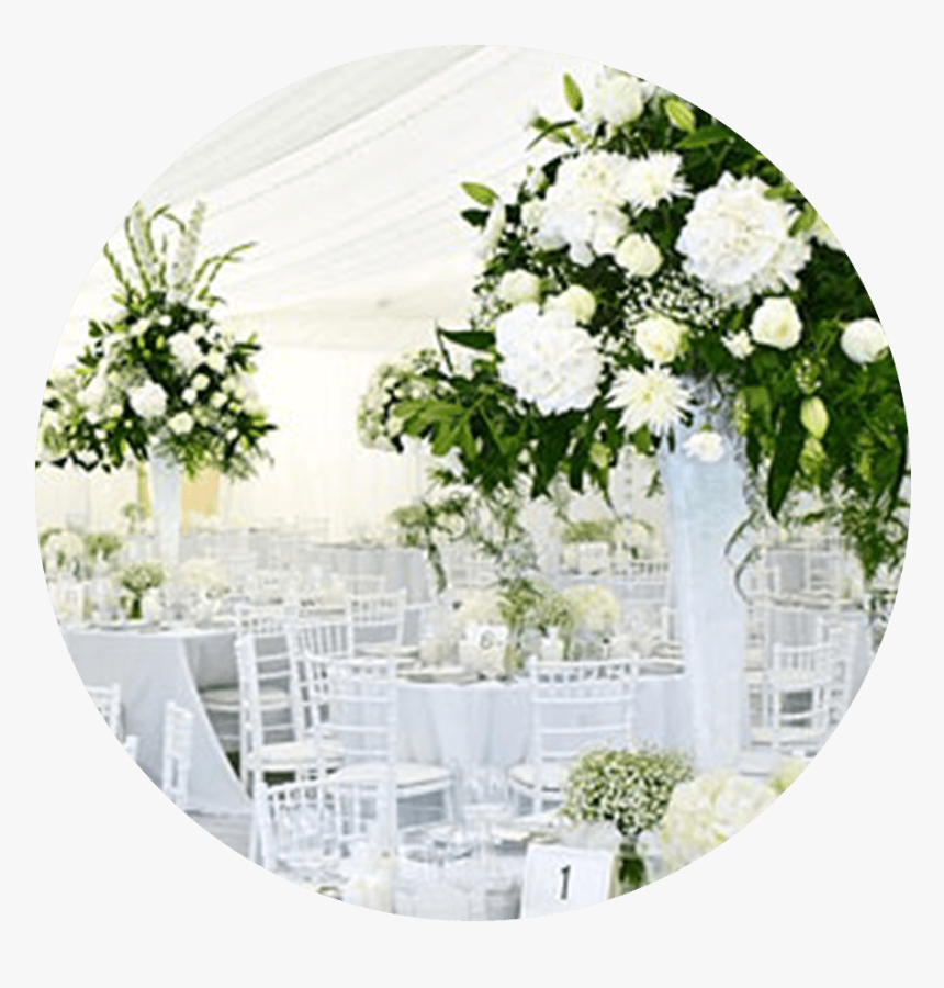 Palace Wedding Planners In Udaipur - White And Green Wedding Flower Arrangement, HD Png Download, Free Download