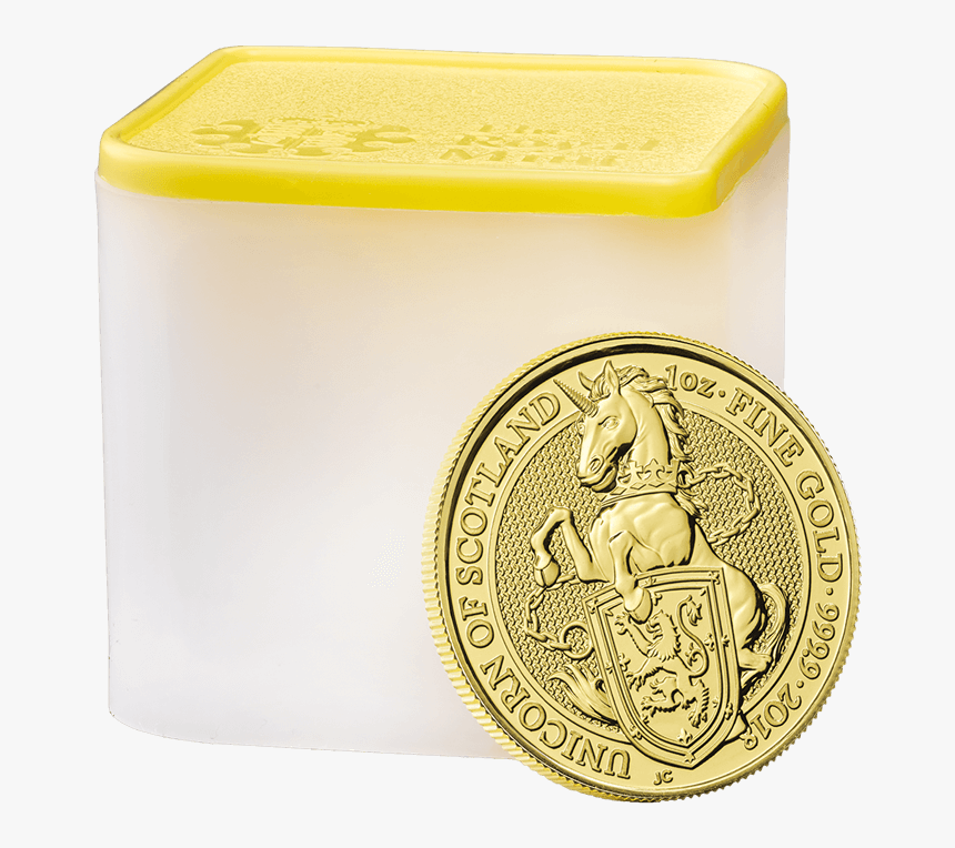 The Queen"s Beasts 2018 The Unicorn 1 Oz Gold Ten Coin - Royal Mint Coin Tube, HD Png Download, Free Download