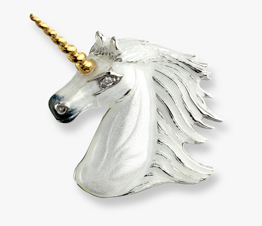 Nicole Barr Designs Sterling Silver Unicorn Brooch-white - Pendant, HD Png Download, Free Download