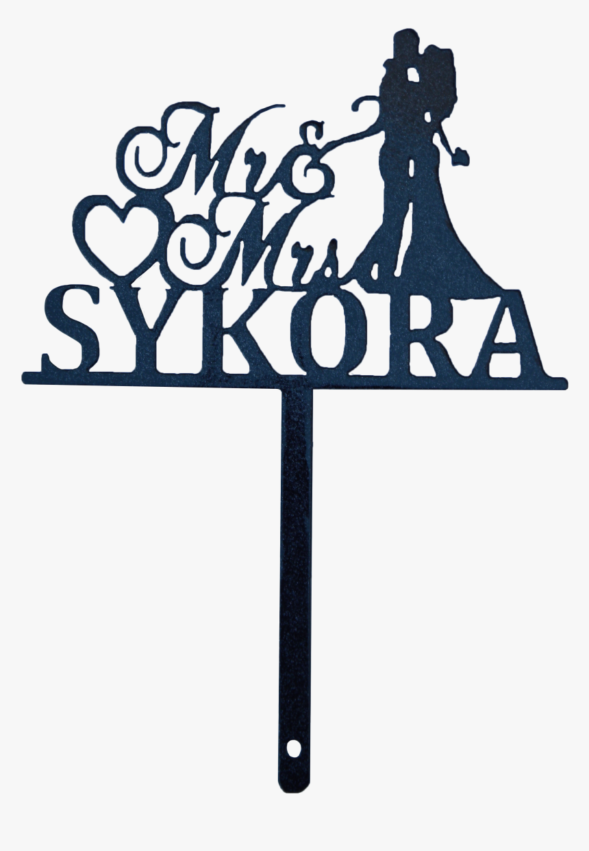 Wedding Cake Topper,mr And Mrs Cake Topper With Surname,heart, HD Png Download, Free Download