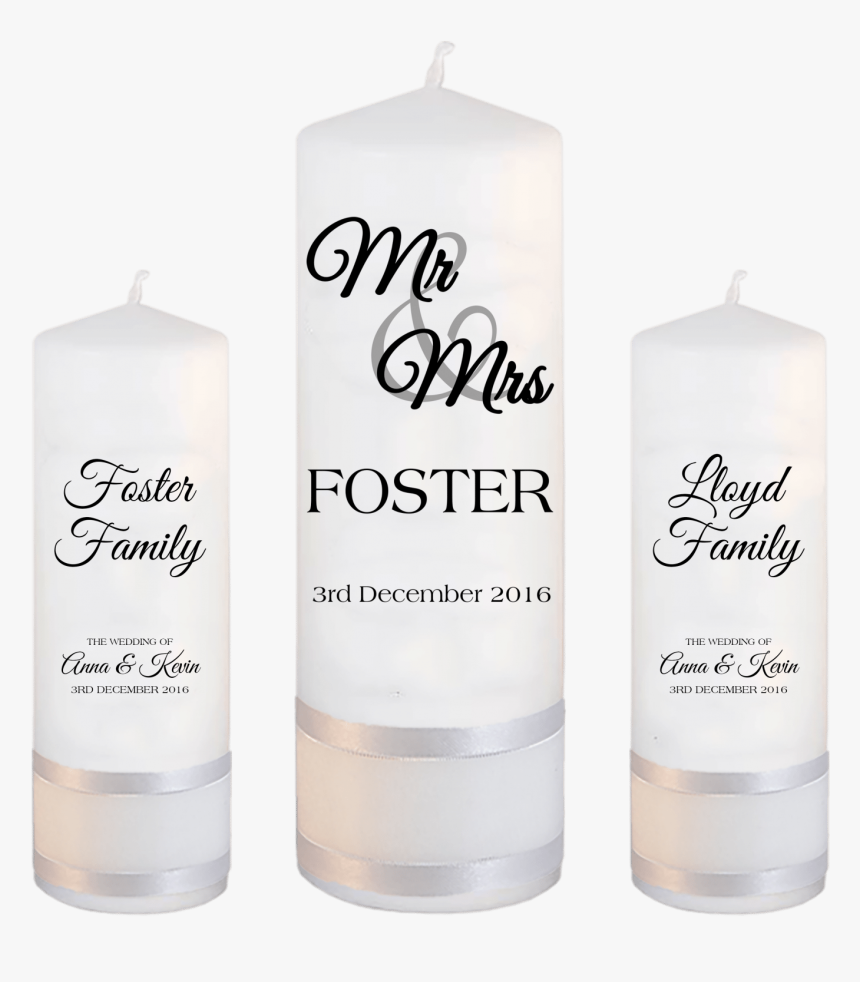Wedding Unity Candle Set Mr And Mrs Font - Catholic Baptism Candles, HD Png Download, Free Download