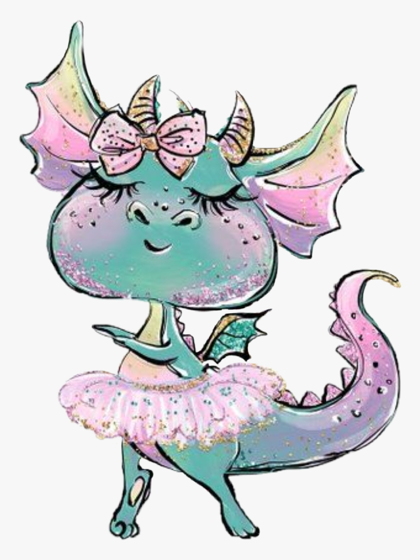 #watercolor #dragon #ballerina #ballet #tutu #dance, HD Png Download, Free Download