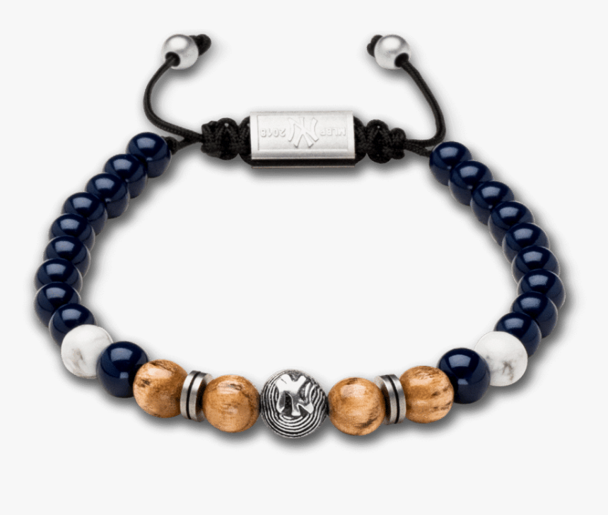 New York Yankees Steel Macrame Bracelet 8mm - Black Jade Bead Bracelet, HD Png Download, Free Download