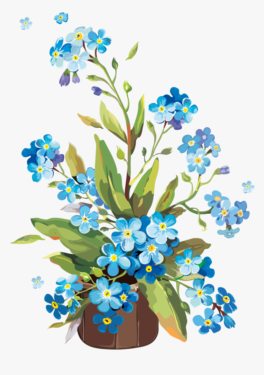 Image Black And White Library Forget Me Not Flowers - Forget Me Not Watercolor, HD Png Download, Free Download