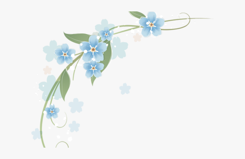 Forget Me Not Clipart Corner Border - Corner Forget Me Not Border, HD Png Download, Free Download