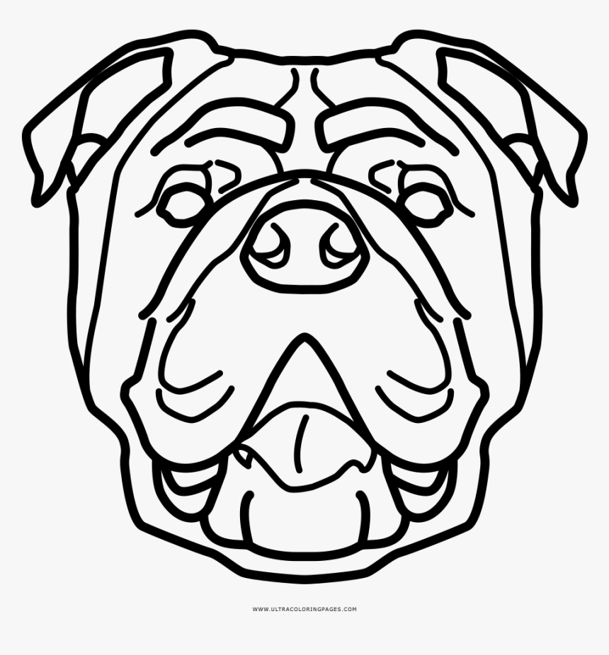 English Bulldog Coloring Page - English Bulldog Icon Png, Transparent Png, Free Download