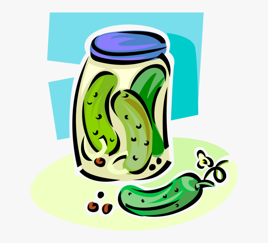 Vector Illustration Of Homemade Pickled Vegetable Cucumber - Pickle Jar Clip Art Png, Transparent Png, Free Download