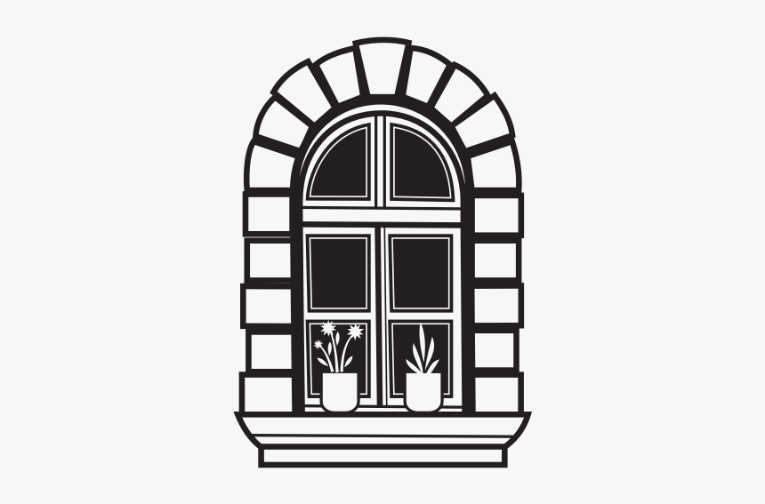 Window Silhouette - Window Vector Black And White, HD Png Download, Free Download