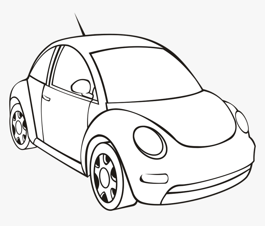 Car, Automobile, Auto, Vehicle, City Car, Mechanics - Vw Beetle Coloring Page, HD Png Download, Free Download