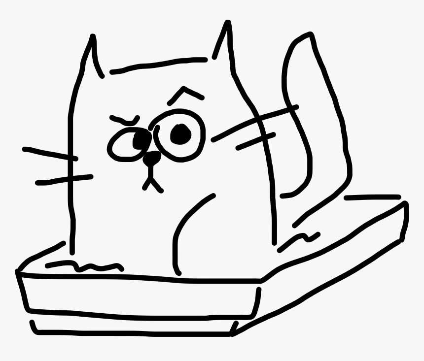 Kitty In Litter Box Clipart - Cat In Litter Box Cartoon, HD Png Download, Free Download