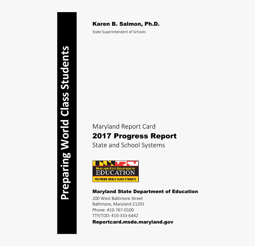 2017 Report Cover Image - Maryland Report Card Size, HD Png Download, Free Download