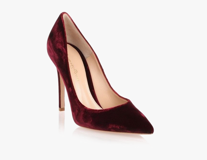 High Heel Sandal Download Png Image - Burgundy Velvet Pumps, Transparent Png, Free Download