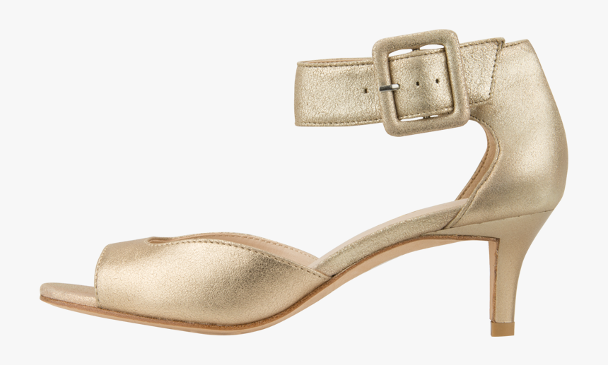 Silver Dress Sandals Low Heel , Png Download - Sandal, Transparent Png, Free Download