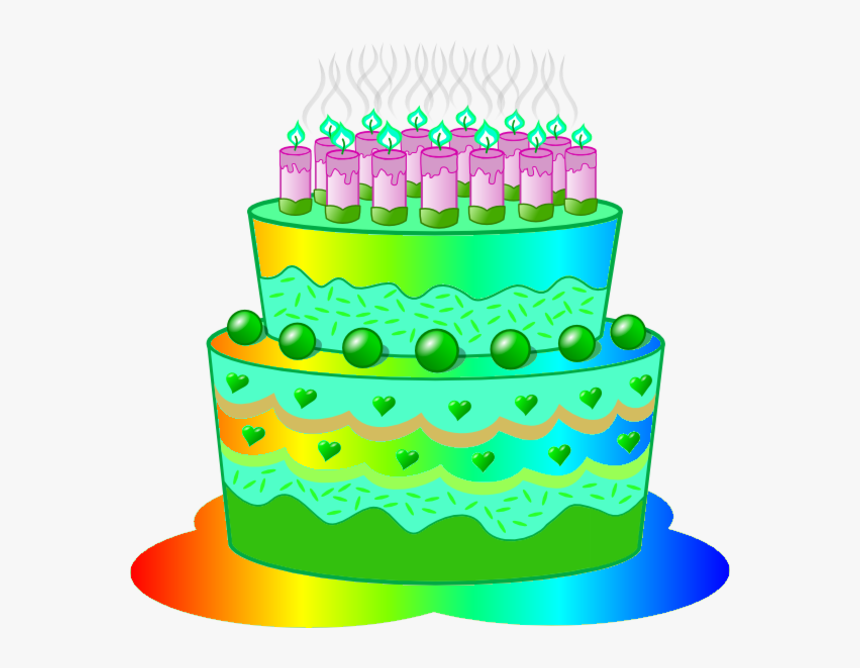 Green Birthday Cake Clip Art ~ Perfectend For - Happy Birthday Gif Png, Transparent Png, Free Download