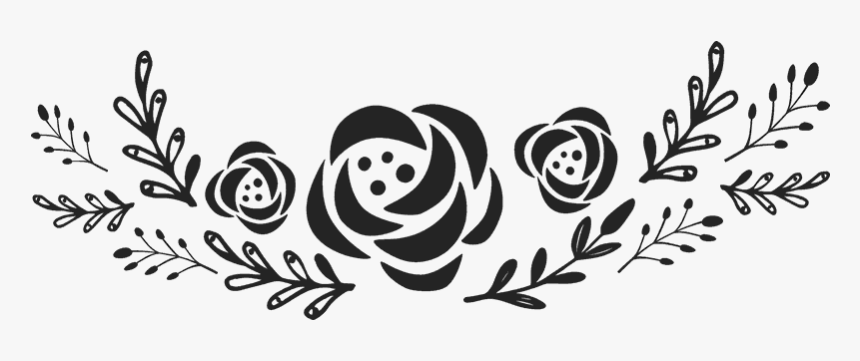 Flower Garland Clipart Black And White, HD Png Download, Free Download