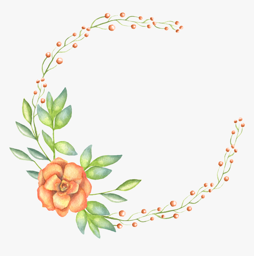 Hand Painted A Flower And Garland Flowers Transparent - Transparent Background Floral Border Png, Png Download, Free Download
