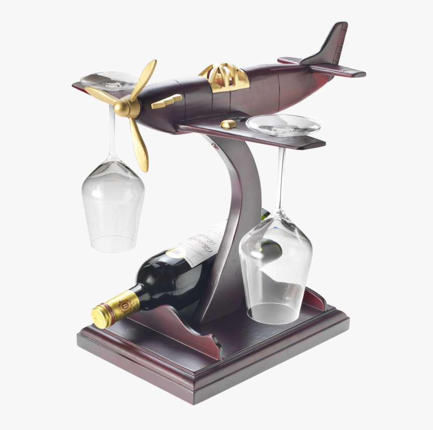 Vintage Aeroplane Glass And Bottle Holder - Supermarine Spitfire, HD Png Download, Free Download