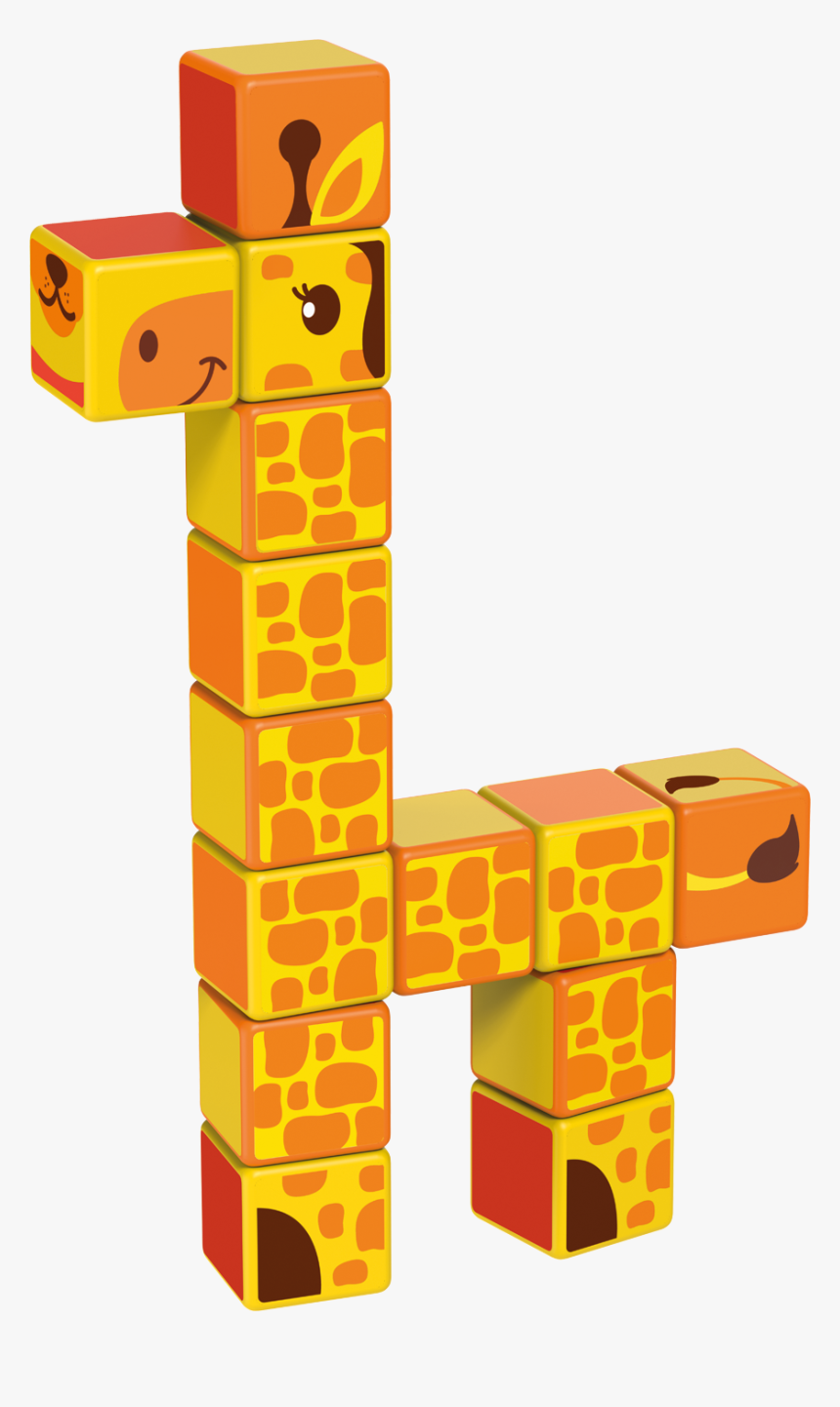 Magicube Geomag Safari Animals Model Giraffe - Klocki Magnetyczne Magicube, HD Png Download, Free Download