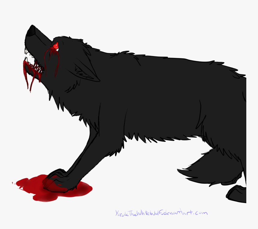 Bloody Wolf By - Bloody Dog Drawing, HD Png Download, Free Download