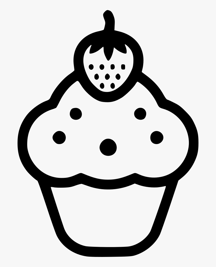Cupcake Computer Icons Confectionery Vector Graphics - Cupcake Outline Cherry, HD Png Download, Free Download