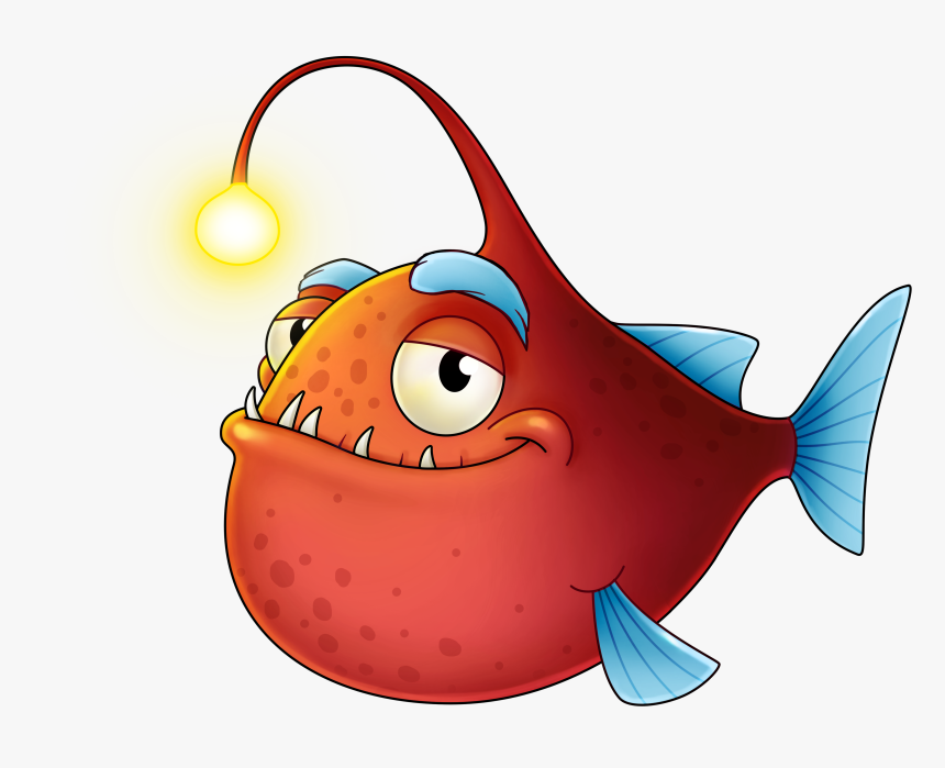 Transparent Angler Fish Clipart - Angler Fish Cartoon, HD Png Download, Free Download