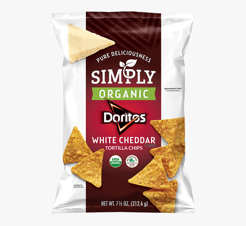 Simply Organic White Cheddar Flavored Tortilla Chips - Organic White Cheddar Doritos, HD Png Download, Free Download