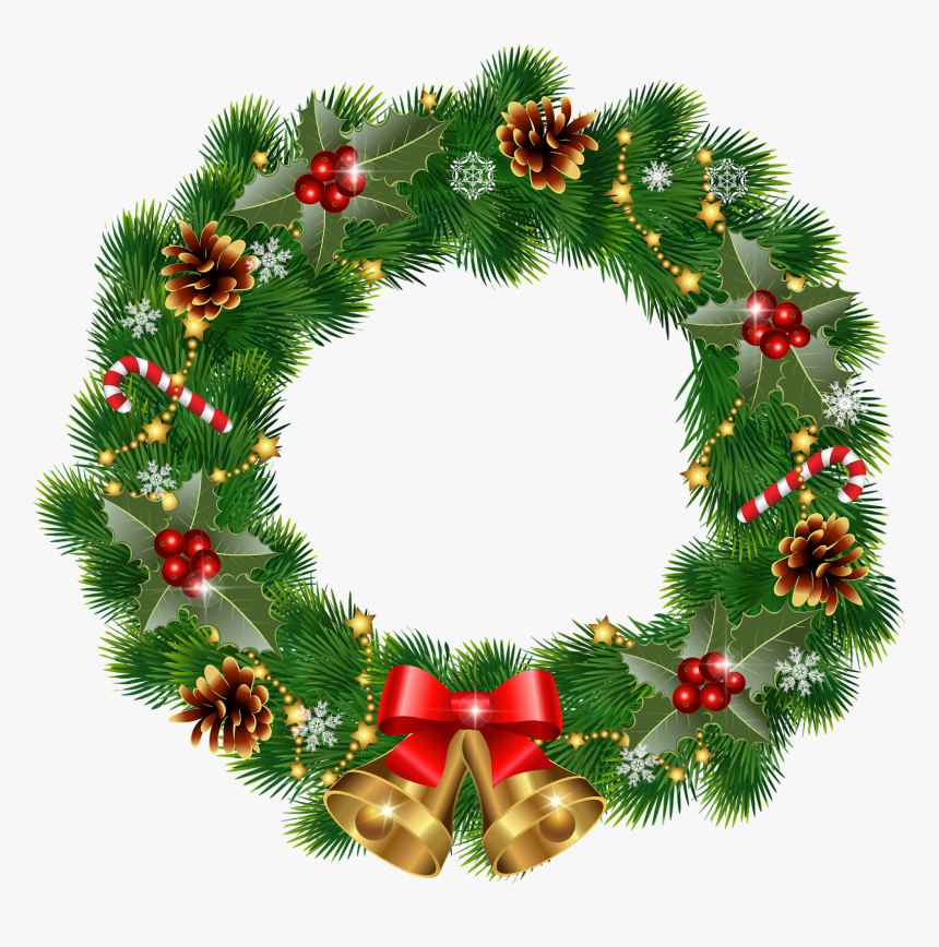 Vintage Christmas Wreath Vector, HD Png Download, Free Download