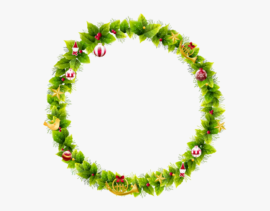 Christmas Wreath Frame Clipart, HD Png Download, Free Download