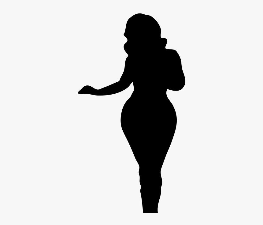 Woman Lady Thick - Woman Body Silhouette Png, Transparent Png, Free Download