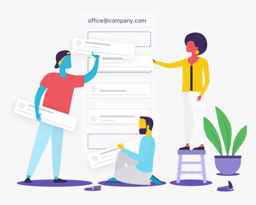 Shared Inbox, People Managing An Inbox As A Team - Illustration, HD Png Download, Free Download