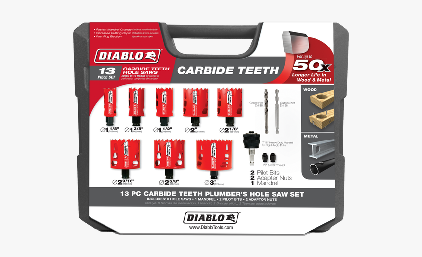 Diablo Carbide Hole Saw Kit, HD Png Download, Free Download