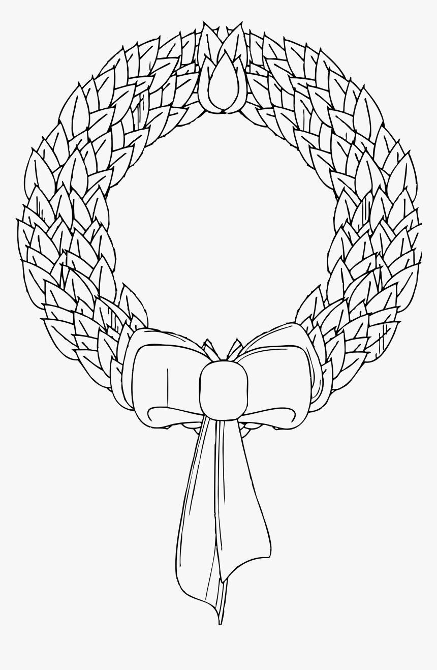 Transparent Christmas Wreath Clipart Black And White - Christmas Wreath Png Black And White, Png Download, Free Download