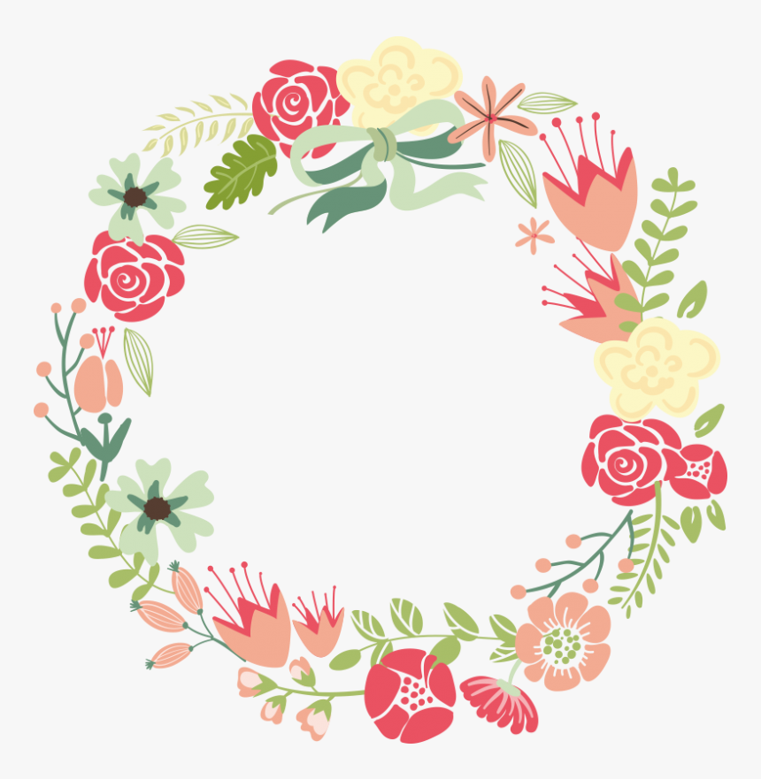Christmas Wreath Border Png - Vintage Flower Circle Png, Transparent Png, Free Download