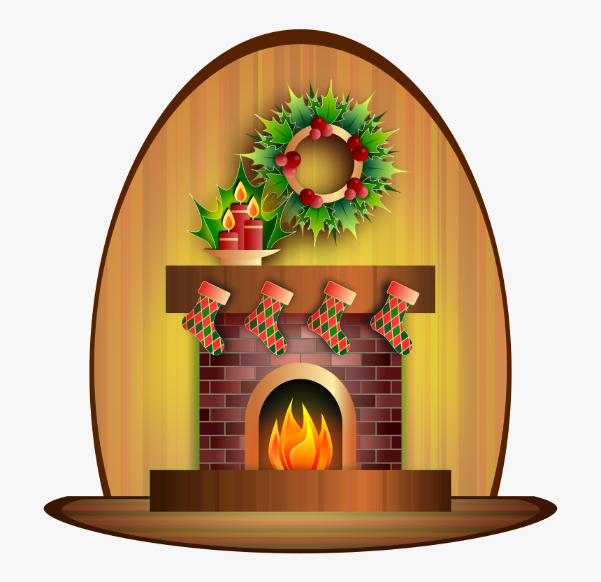 Christmas Fireplace Png - Christmas Fireplace Clipart Free Print, Transparent Png, Free Download