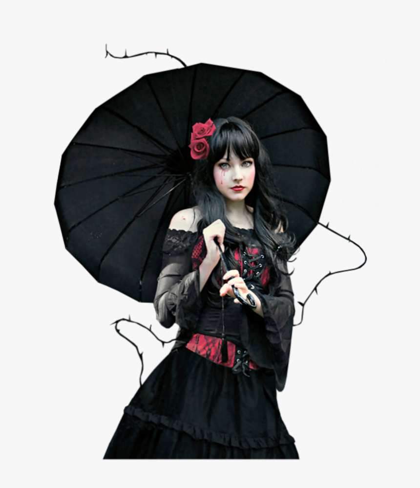 #mq #black #lady #girl #woman #umbrella #gothic - Girl, HD Png Download, Free Download